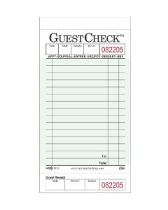 National Checking Company G3632 Guest Check Pad w/ Receipt Stub (Case of 2500)