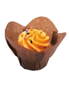 Hoffmaster 611111 Small Lotus Baking Cup, Paper, 1-1/4" x 1-1/2", Chocolate (Case of 2500)