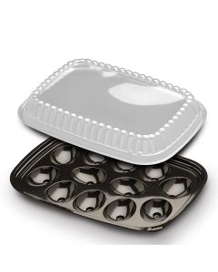 D&W Fine Pack I51P To-Go Egg Tray Combo, Plastic, Black/Clear (Case of 328)