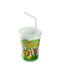 AmerCareRoyal KCT250JF 'Jungle Friends' 12oz Kids Plastic Cup Combo (Case of 250)