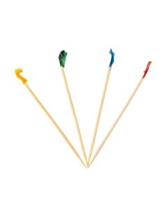 AmerCareRoyal R811B 2-1/2'' Bamboo Pick w/ Frill, Assorted (Box of 1000)