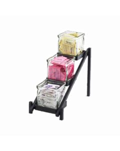 Cal-Mil 1149-13 Condiment Caddy 3 Tier with Glass Jars, Black