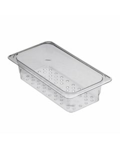 Cambro 33CLRCW135 Camwear Food Pan Colander, 1/3 Size, 3" Deep, Clear