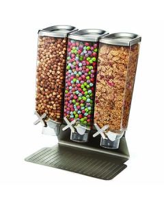 Rosseto EZ515 EZ-PRO Tabletop Triple S/S Dry Product Dispenser, (3) 1 Gallon