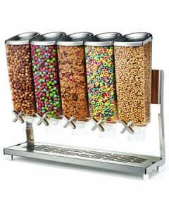 Rosseto EZP2883 EZ-PRO 5-Container S/S Countertop Dry Product Dispenser