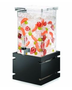 Rosseto LD122 1 Gal Square Clear Acrylic Beverage Dispenser - Black Bamboo