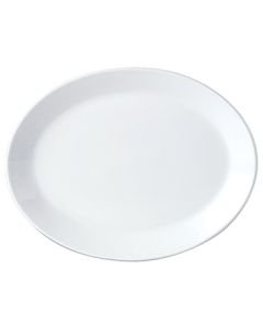 Steelite 11010139 Simplicity White 8" Oval Wide Rim Platter (Case of 24)