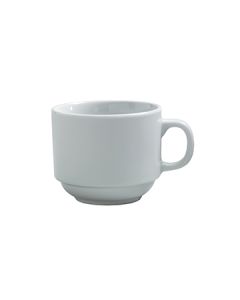 Steelite 6900E507 Varick Classic Café Porcelain 7oz Stackable Cup, White