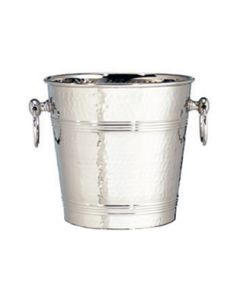 Tablecraft 5198 Hammered Finish Stainless Steel Wine/Champagne Bucket, 7qt