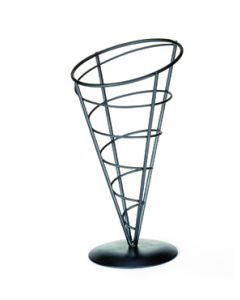 Tablecraft AC59 Vertigo Appetizer Cone, 5"X9", Black