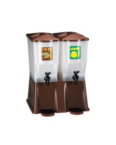 Tablecraft TW54DP Slimline 3 Gallon Twin Beverage Dispenser, Brown