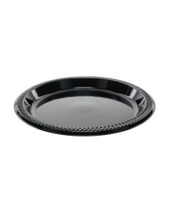 Pactiv YMI9E Meadoware 1-Compartment Plate, Plastic, 8 7/8", Black (Case of 400)