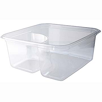 Fabri-Kal GS6-2 Greenware Square 2-Comp To-Go Containers, 6" (Case of 300)
