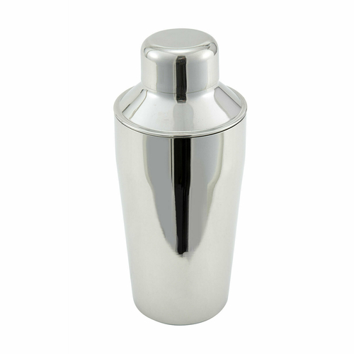 Winco BS-310 3-Piece Cocktail Shaker, 10oz, Stainless Steel