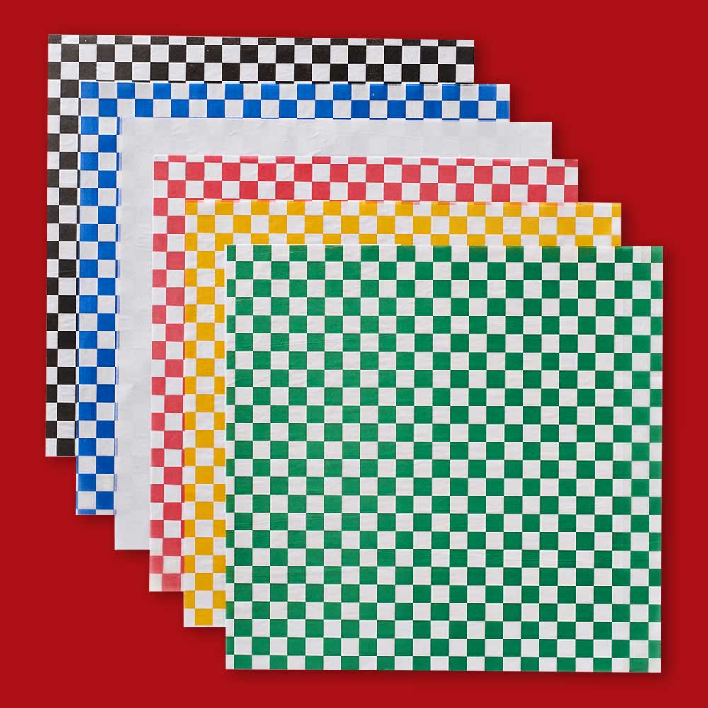 Fischer Paper Products 1618 Basket Liner, Dry Wax, 12"X12", Red Checkered (Case of 6000)